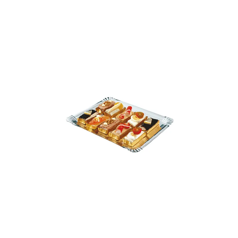 PLATEAUX CATERING  1100 G/M2 32x42 CM ARGENT/OR CARTON (100 UNITÉ)