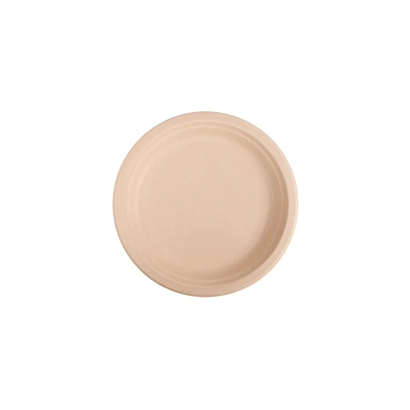 ASSIETTES BIONIC  Ø 23x2 CM NATUREL BAGASSE (1000 UNITÉ)