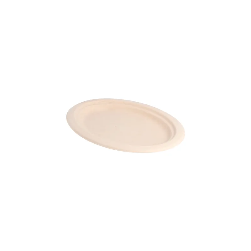 ASSIETTES OVALES BIONIC  26,3x19,9x2 CM NATUREL BAGASSE (800 UNITÉ)