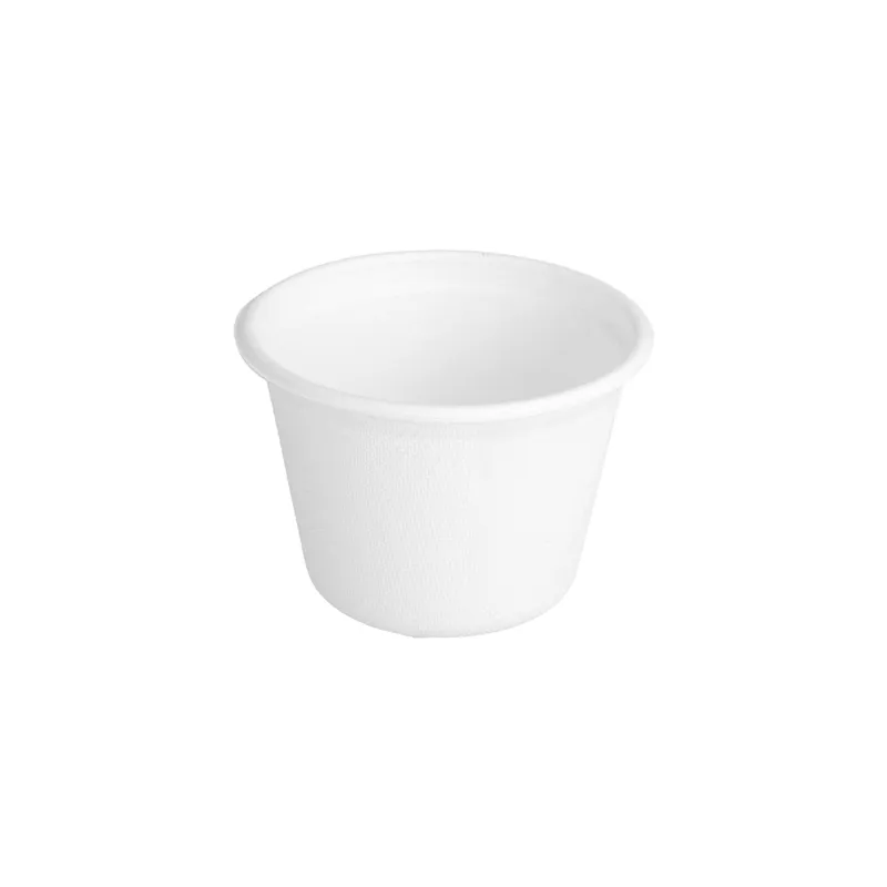 POTS BIONIC 140 ML Ø 7,7x5,3 CM BLANC BAGASSE (1000 UNITÉ)