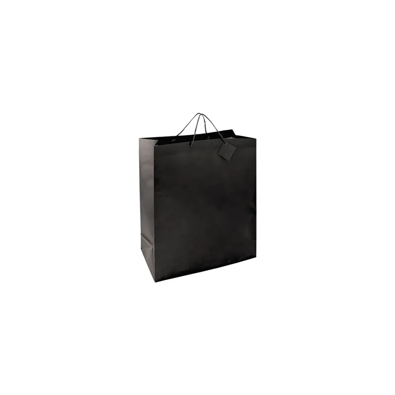 SAC BOUTIQUE ANSES CORDON 150 G/M2 40+15x50 CM NOIR CELLULOSE (100 UNITÉ) SAC BOUTIQUE ANSES CORDON 150 G/M2 40+15x50 CM NOIR CELLULOSE (100 UNITÉ)