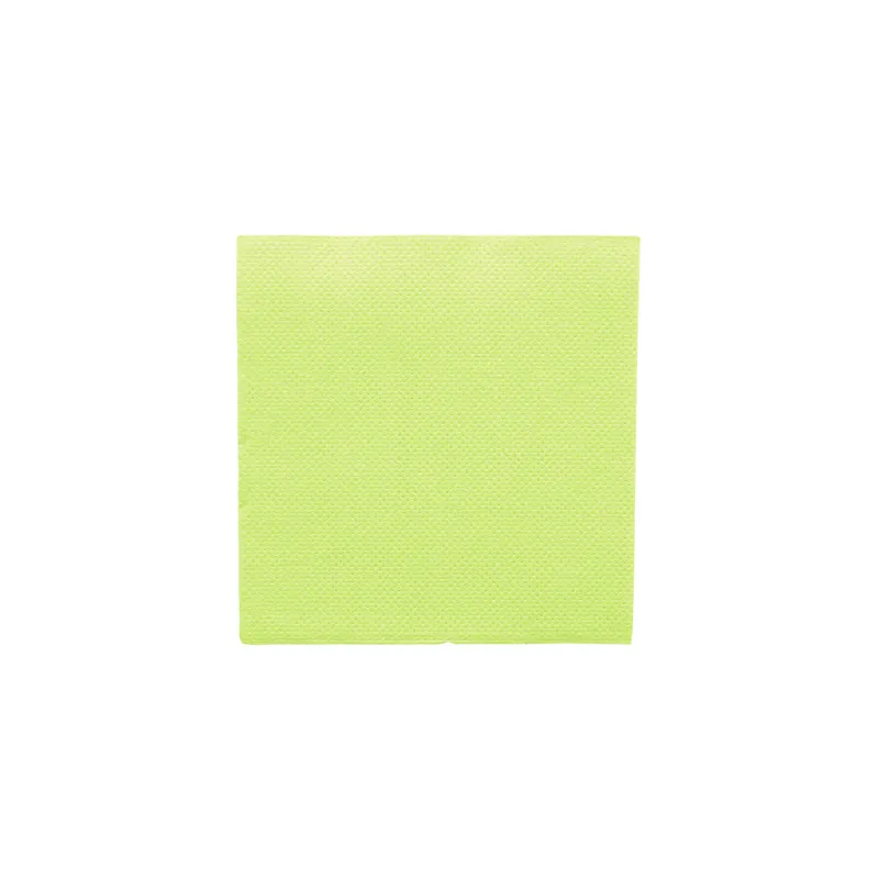 SERVIETTES ECOLABEL DOUBLE POINT  18 G/M2 20x20 CM VERT ANIS OUATE (2400 UNITÉ)