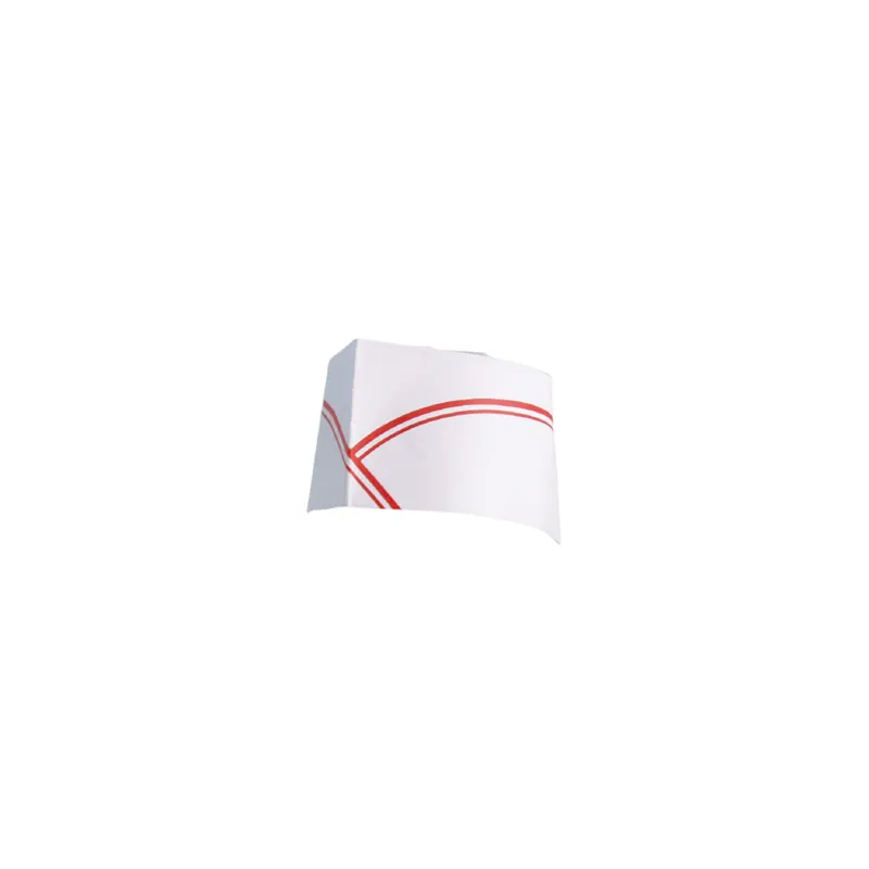 CALOTS AJUSTABLES BATEAU FRANGES ROUGES   28 CM BLANC PAPIER (100 UNITÉ)