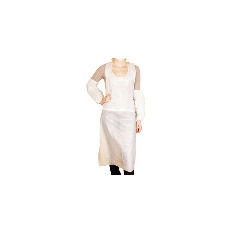 TABLIERS AU DÉTAIL  25µ 76x122 CM BLANC LDPE (100 UNITÉ)