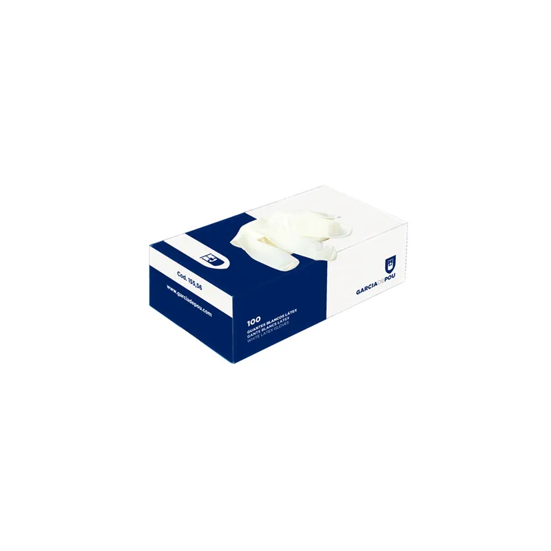 GANTS AVEC TALC   SIZE: M BLANC LATEX (100 UNITÉ)