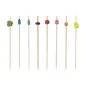 PIQUES DÉCORÉES BAMBOO 12 (h) CM ASSORTI BAMBOU (100 UNITÉ) PIQUES DÉCORÉES