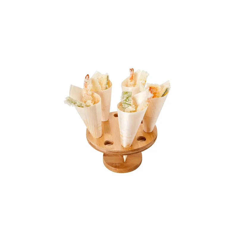 DISPLAY 10 CONES BAMBOO  Ø 18x9 CM NATUREL BAMBOU (1 UNITÉ)