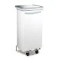CONTENEUR MOBILE AVEC PÉDALE 100 L 47x42x97 CM BLANC METAL (1 UNITÉ) CONTENEUR MOBILE AVEC PÉDALE