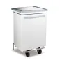CONTENEUR MOBILE AVEC PÉDALE 70 L 47x42x73 CM BLANC METAL (1 UNITÉ) CONTENEUR MOBILE AVEC PÉDALE