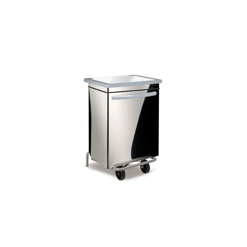CONTENEUR MOBILE AVEC PÉDALE  70 L 47x42x73 CM ARGENTE INOX (1 UNITÉ)