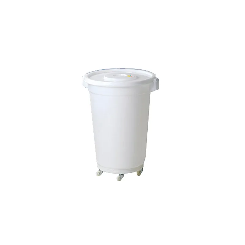 CONTENEUR BLANC AVEC COUVERCLE  150 L Ø 61,5x82 CM BLANC HDPE (1 UNITÉ)