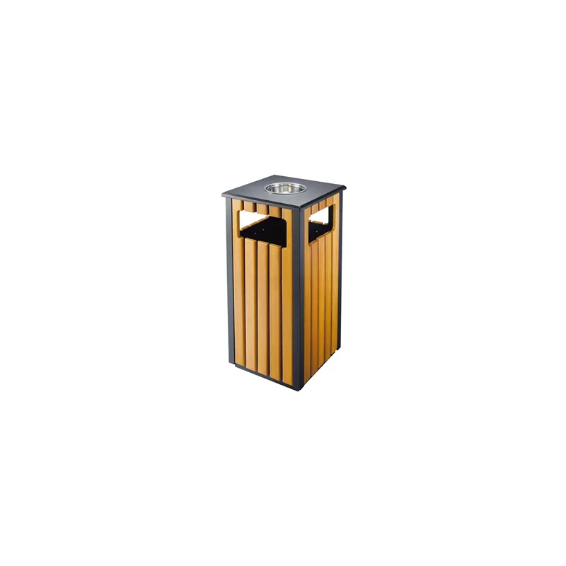 POUBELLE/CENDRIER, EXTÉRIEUR  44 L 35x35x81 CM MARRON BOIS (1 UNITÉ)