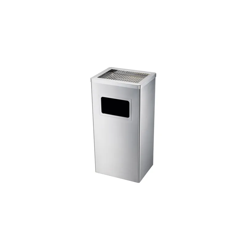 POUBELLE/CENDRIER, RECTANGULAIRE  19 L 30x24x62 CM ARGENTE INOX (1 UNITÉ)