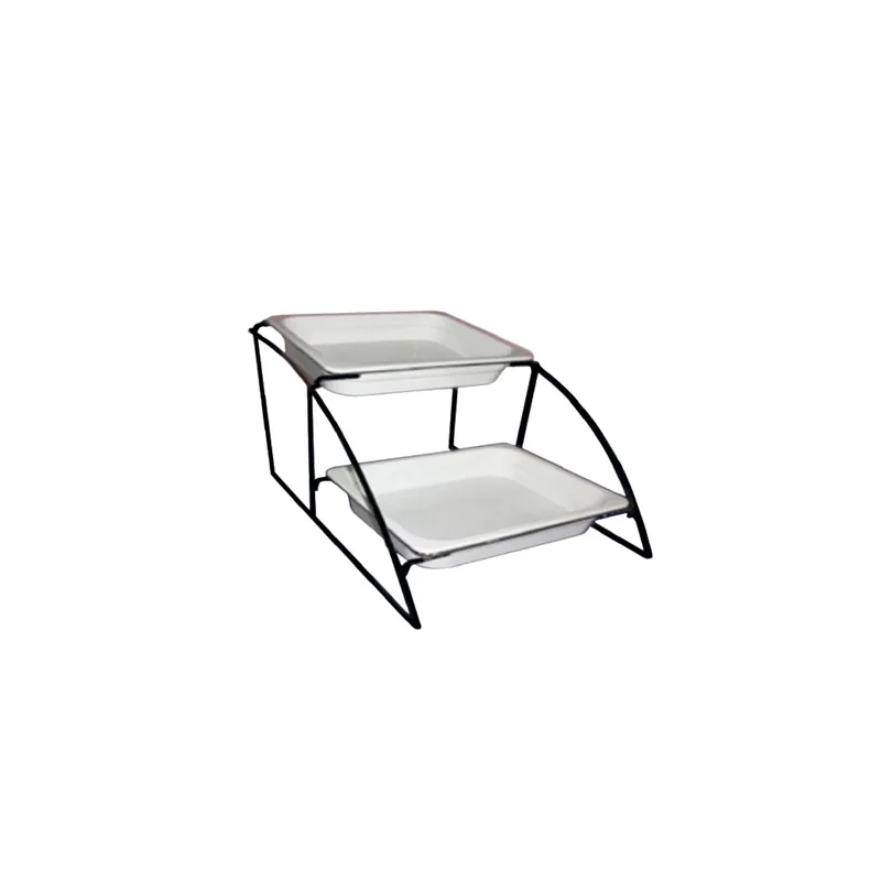 STAND 2 NIVEAUX BACS GN 1/2   36 x 52,5 x 32,5 CM NOIR FER (1 UNITÉ)