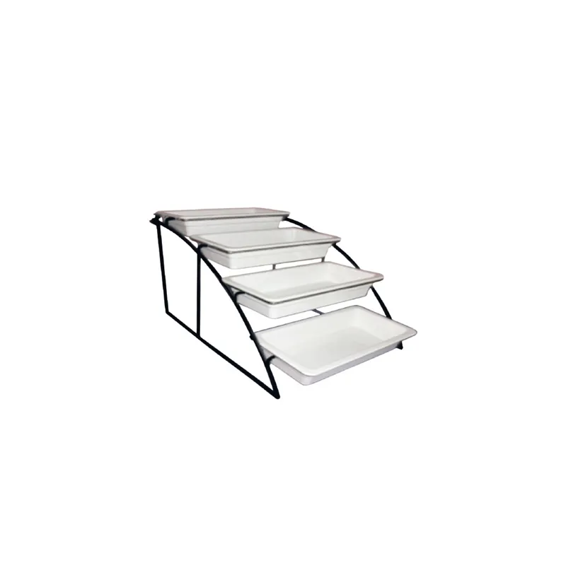 STAND 4 NIVEAUX BACS GN 1/3   36 x 52,5 x 32,5 CM NOIR FER (1 UNITÉ)