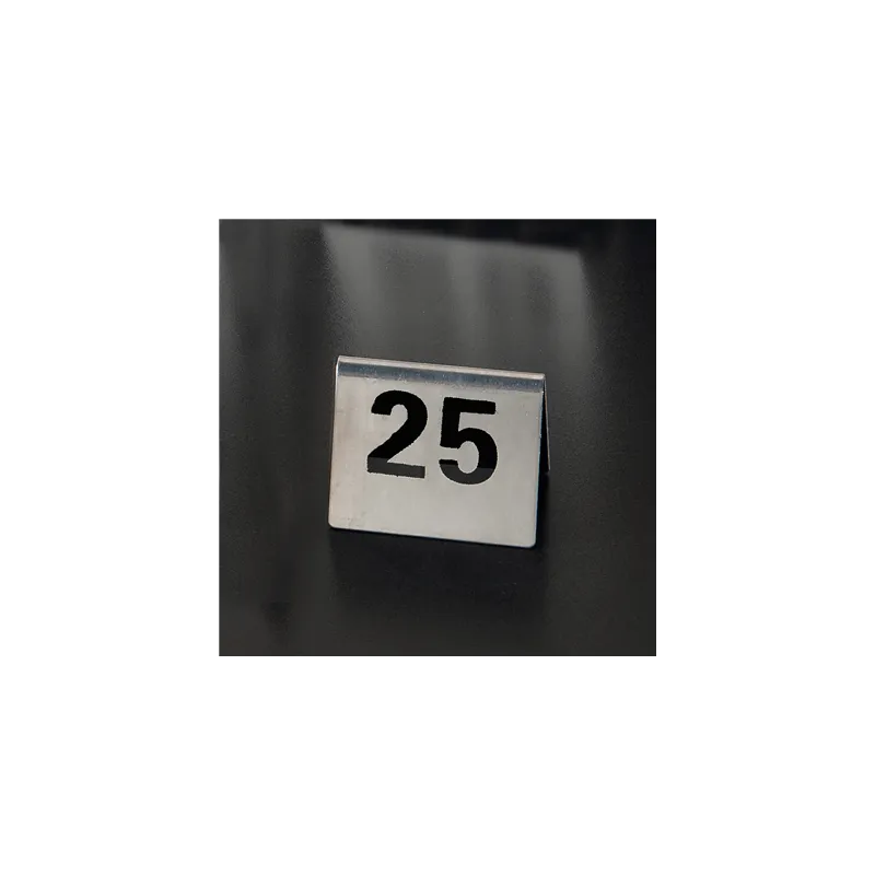 NUMÉROS DE TABLE DU 26 AU 50   7,5x5,5 CM ARGENTE INOX (1 UNITÉ)