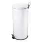 POUBELLE À PÉDALE RÉCEPTACLE INTÉRIEUR 12 L Ø 25x38 CM BLANC ACIER (1 UNITÉ) POUBELLE À PÉDALE RÉCEPTACLE INTÉRIEUR
