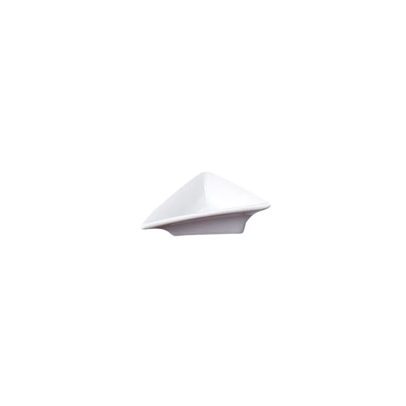 RÉCIPIENTS TRIANGULAIRES AKALA  7,5x7,5x2,4 CM BLANC PORCELAINE (12 UNITÉ)