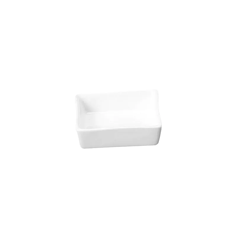 RÉCIPIENTS CARRÉS AKALA  7,5x7,5x2,3 CM BLANC PORCELAINE (12 UNITÉ)