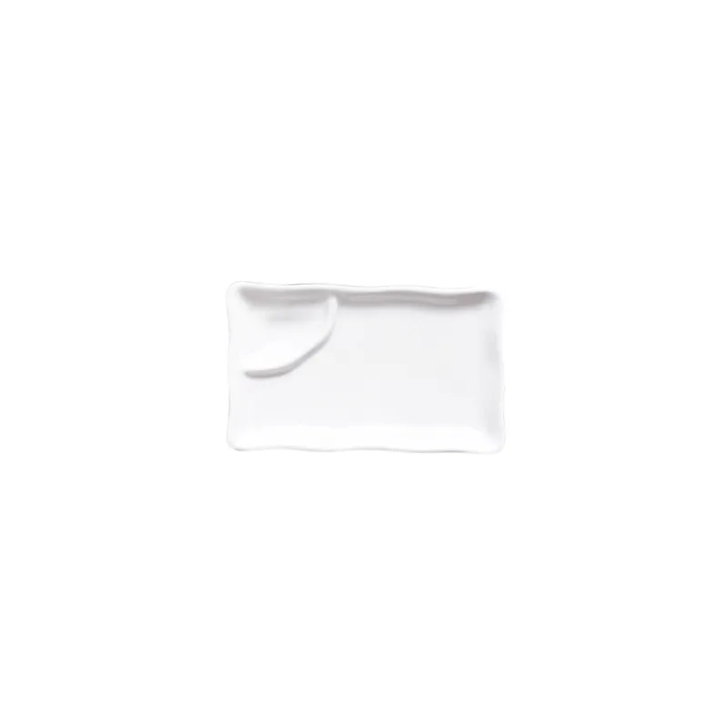 ASSIETTES RECTANGULAIRES 1 COMPARTIMENT AKALA  25,5x15,5x3,5 CM BLANC PORCELAINE (6 UNITÉ)