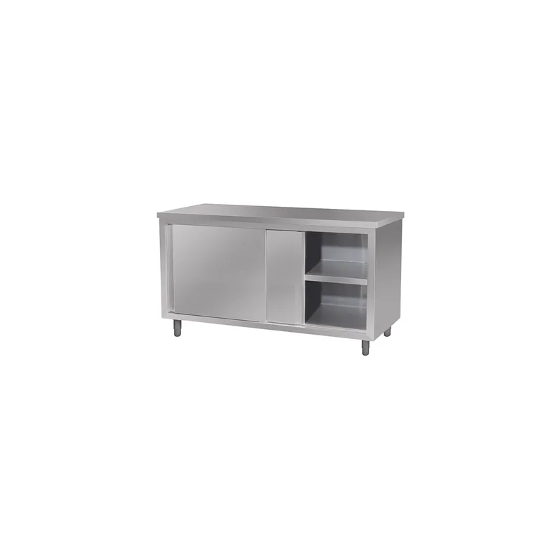 TABLE AVEC PORTES ARROW  120x60x85 CM ARGENTE INOX (1 UNITÉ)