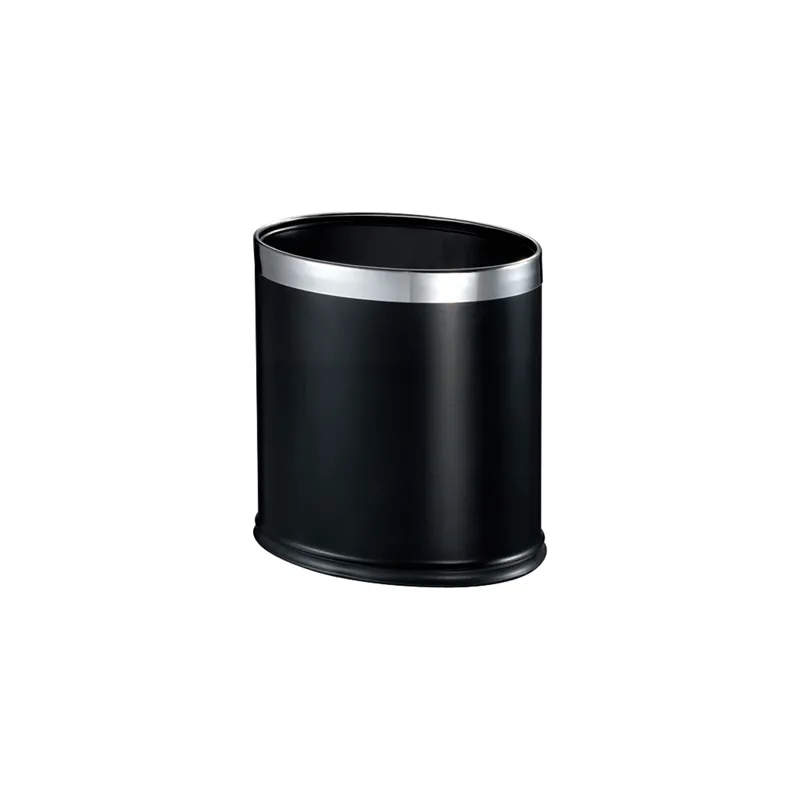 CORBEILLE CHAMBRES OVALE 'DELUXE' 9 L 26x19x27 CM NOIR INOX (1 UNITÉ)