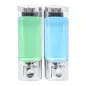 DISTRIBUTEUR DE SAVON 2x400 ML 13,7x6,3x20,3 CM ARGENTE ABS (1 UNITÉ) DISTRIBUTEUR DE SAVON