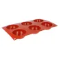MOULE DEMI SPHÈRE Ø 7x3,5 CM 17,5x30 CM ROUGE SILICONE (1 UNITÉ) MOULE DEMI SPHÈRE Ø 7x3,5 CM