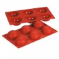 MOULE DEMI SPHÈRE Ø 7x3,5 CM 17,5x30 CM ROUGE SILICONE (1 UNITÉ) MOULE DEMI SPHÈRE Ø 7x3,5 CM