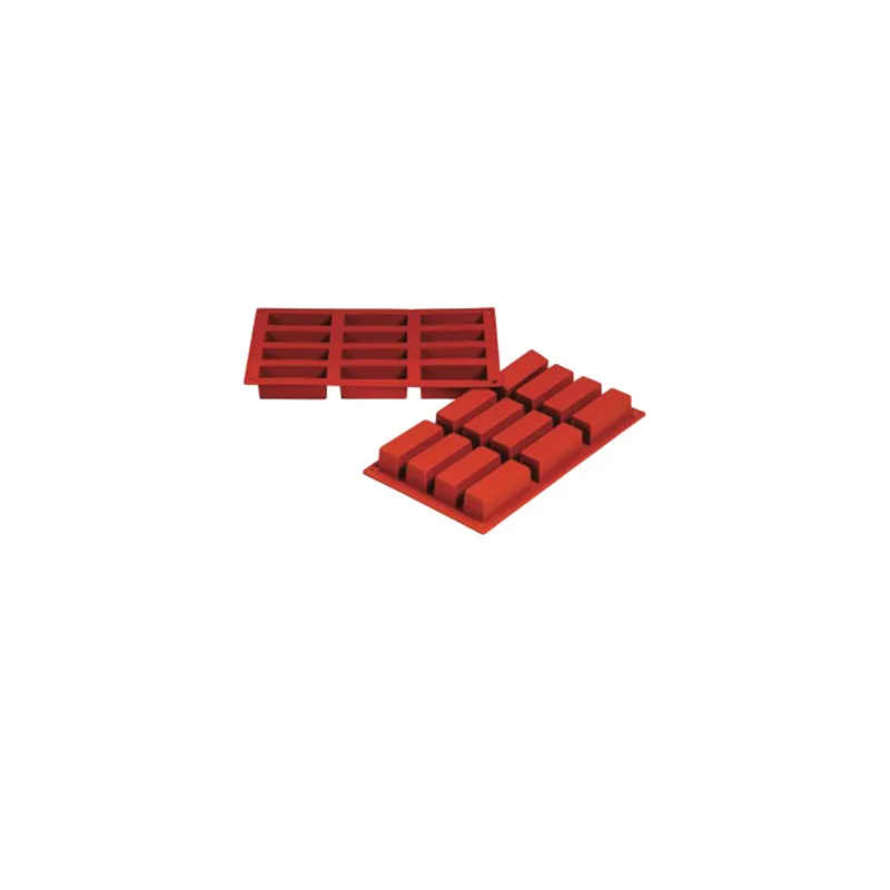 MOULE CAKE 7,9x2,9x3 CM   17,5x30 CM ROUGE SILICONE (1 UNITÉ)