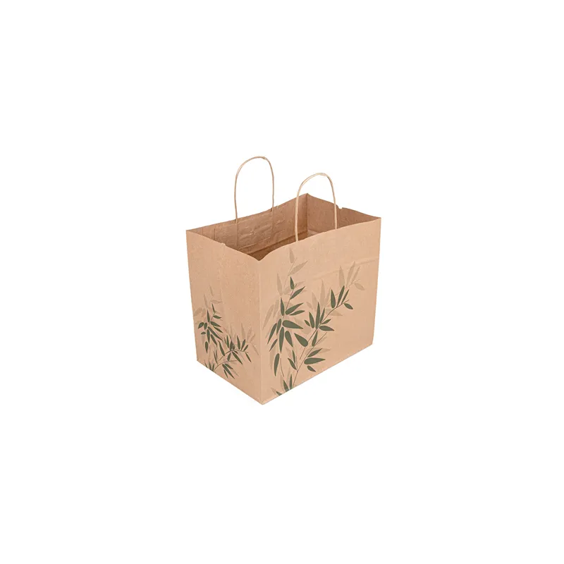 SACS SOS AVEC ANSES "TRAITEUR" FEEL GREEN  80 G/M2 26+17x24 CM NATUREL KRAFT (250 UNITÉ)