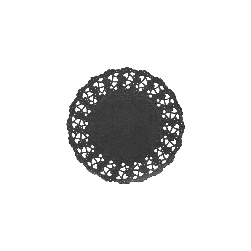 DENTELLES RONDES AJOURÉES  40 G/M2 Ø 11,5 CM NOIR PAPIER (250 UNITÉ)