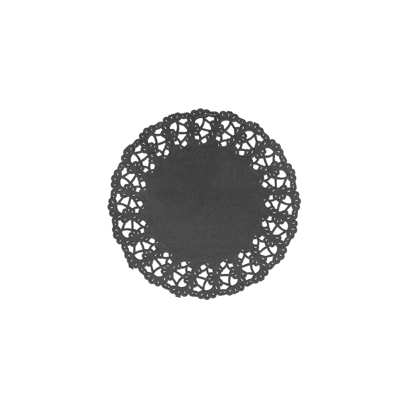 DENTELLES RONDES AJOURÉES  40 G/M2 Ø 14 CM NOIR PAPIER (250 UNITÉ)