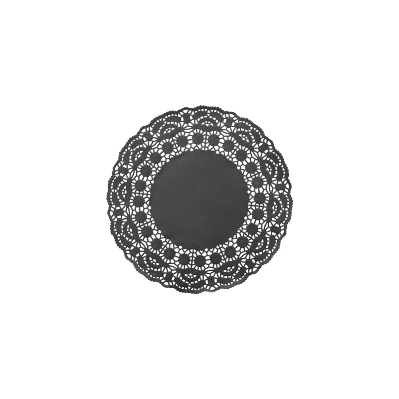 DENTELLES RONDES AJOURÉES  40 G/M2 Ø 21,5 CM NOIR PAPIER (250 UNITÉ)