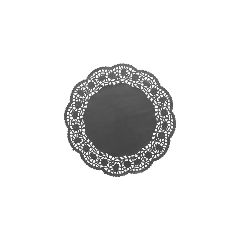 DENTELLES RONDES AJOURÉES  40 G/M2 Ø 27 CM NOIR PAPIER (250 UNITÉ)