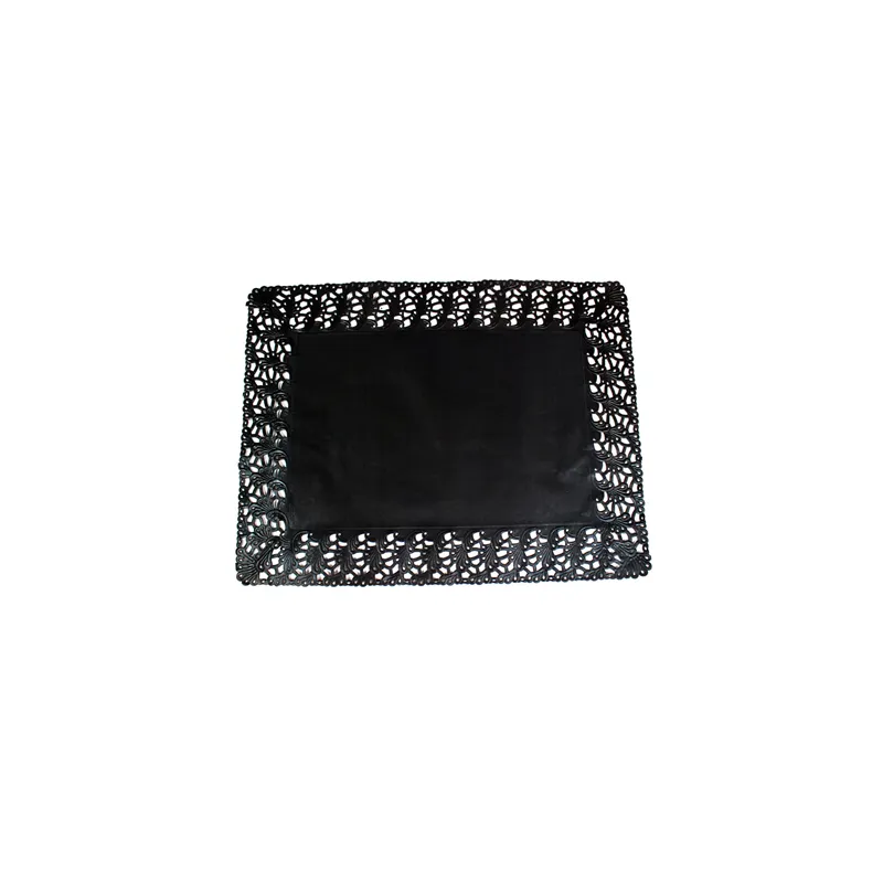DENTELLES RECTANGULAIRES AJOURÉES  40 G/M2 45x36 CM NOIR PAPIER (250 UNITÉ)