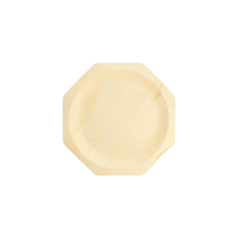 ASSIETTES OCTOGONALES WOOD  Ø 26x2,2 CM NATUREL BOIS (50 UNITÉ)