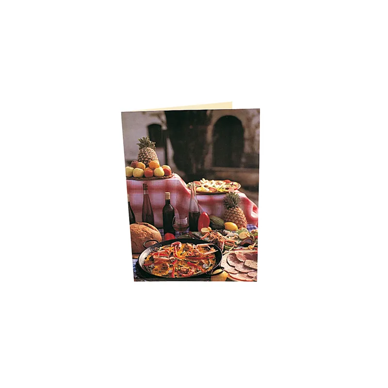 CARTE 2 VOLETS "PAELLA" 48x33 CM ASSORTI CARTON (1 UNITÉ) CARTE 2 VOLETS "PAELLA" 48x33 CM ASSORTI CARTON (1 UNITÉ)