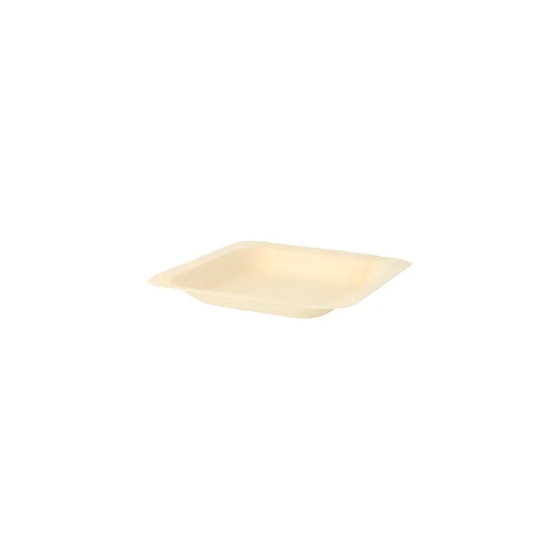 ASSIETTES CARRÉES WOOD  11,5x11,5x1,5 CM NATUREL BOIS (50 UNITÉ)