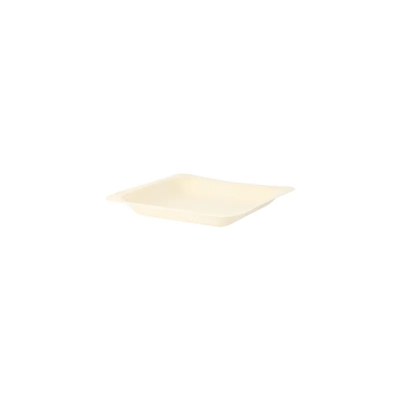 ASSIETTES CARRÉES WOOD  14x14x2 CM NATUREL BOIS (50 UNITÉ)