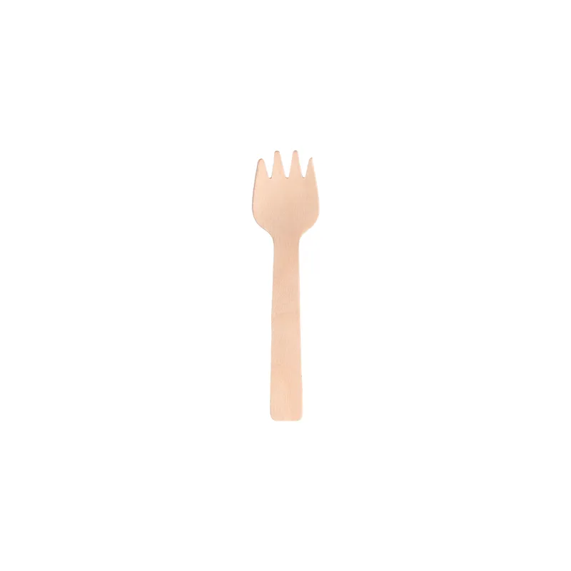 FOURCHETTE-CUILLÈRE WOOD  10,5 CM NATUREL BOIS (100 UNITÉ)