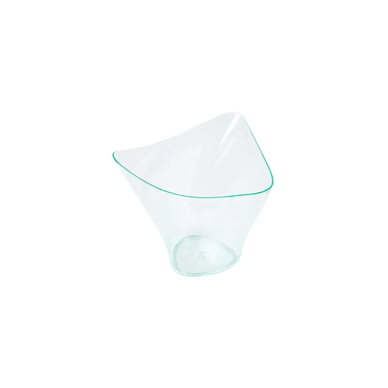 EMBALLAGES APÉRITIF TRIANGLE  100 ML 7,7x7,4x6,3 CM VERT D'EAU PS (576 UNITÉ)