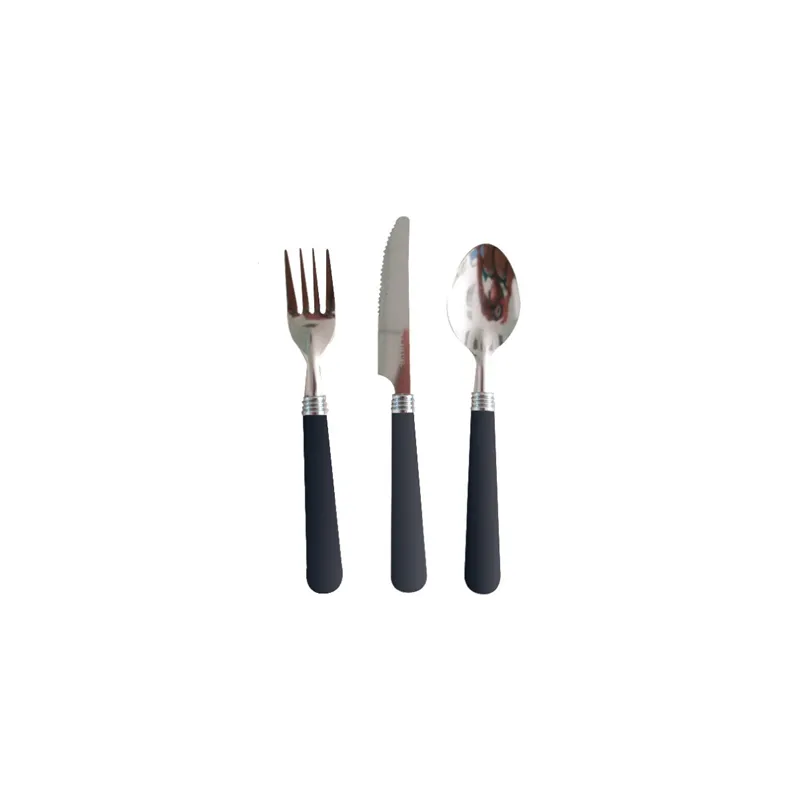 COUVERTS   20/18,3/18 CM NOIR INOX (200 UNITÉ)