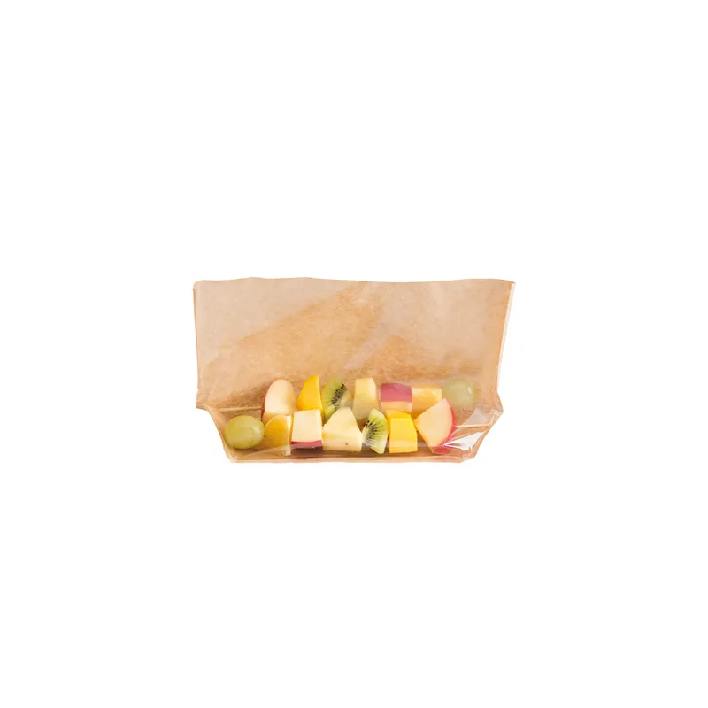 RÉCIPIENTS AVEC BASE ET FENÊTRE 'TURTLE PACK' 50 G/M2 + 15 PP 27+4/4x15 CM NATUREL KRAFT (100 UNITÉ)