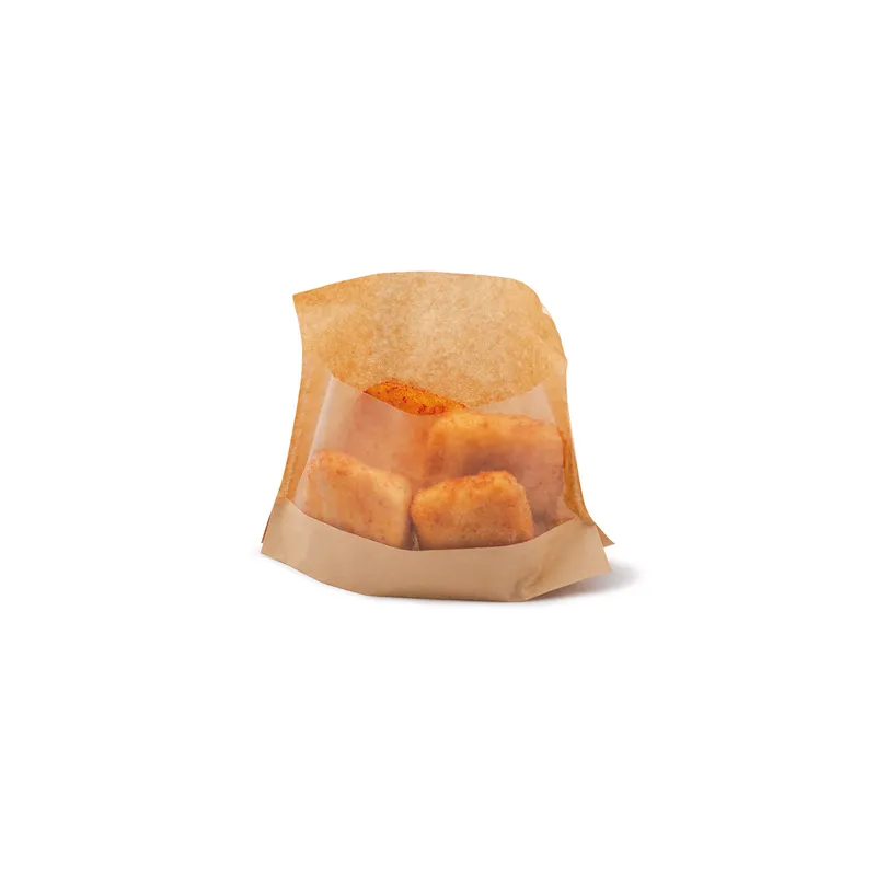 RÉCIPIENTS AVEC BASE ET FENÊTRE 'KANGOO PACK' 40 G/M2 + 15 PP 14+3/3x16/12 CM NATUREL KRAFT (100 UNITÉ)