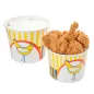 CONTAINERS POULET + COUVERCLES 2550 ML 15PE + 380 + 18PE G/M2 Ø 18,9/14,7x14,5 CM BLANC CARTON (300 UNITÉ) CONTAINERS POULET + COUVERCLES