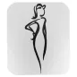 PLAQUE AUTO-ADHESIVE "DAMES" 12,2x14x0,1 CM BLANC ALUMINIUM (1 UNITÉ) PLAQUE AUTO-ADHESIVE "DAMES"