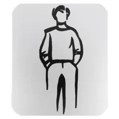 PLAQUE AUTO-ADHESIVE "MESSIEURS"