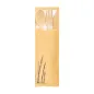 SET 4/1 COUVERTS +SERVIETTE BAMBOO 17 CM NATUREL BAMBOU (50 UNITÉ) SET 4/1 COUVERTS +SERVIETTE