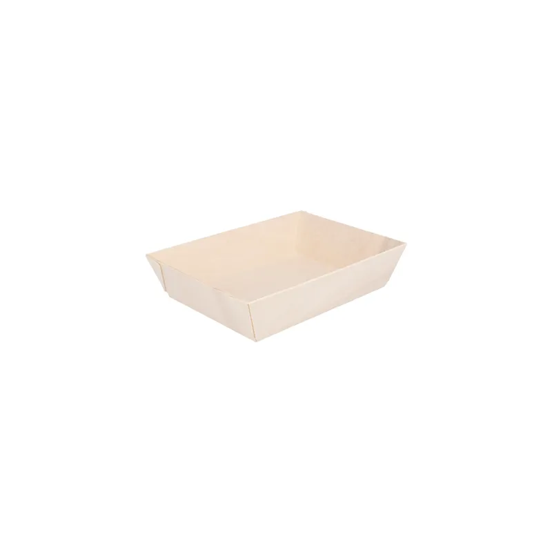 PLATEAU REPAS WOOD 700 ML 18x13x4 CM NATUREL BOIS (50 UNITÉ)